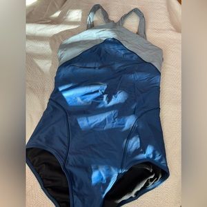 Brandon x Capezio two tone blue leotard